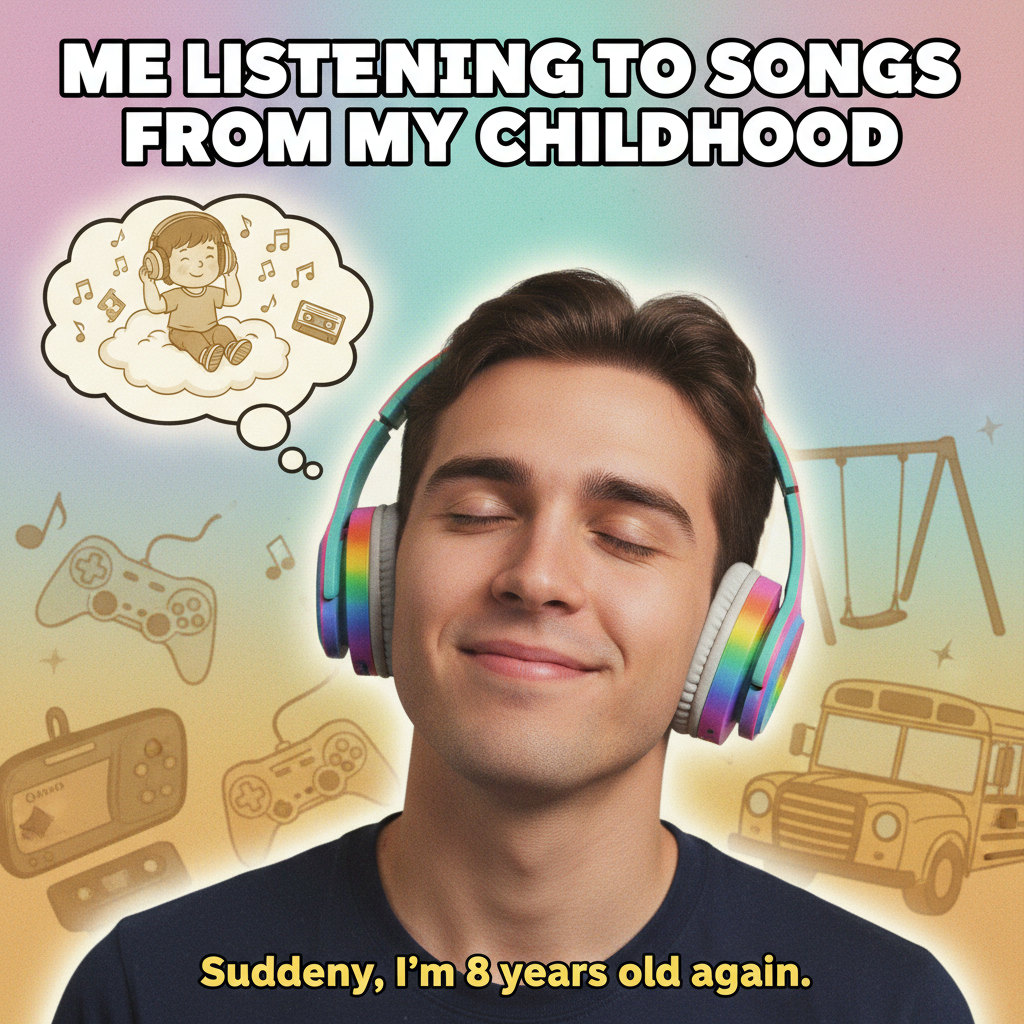 Hearing that one song from childhood that instantly transports you back to simpler times.