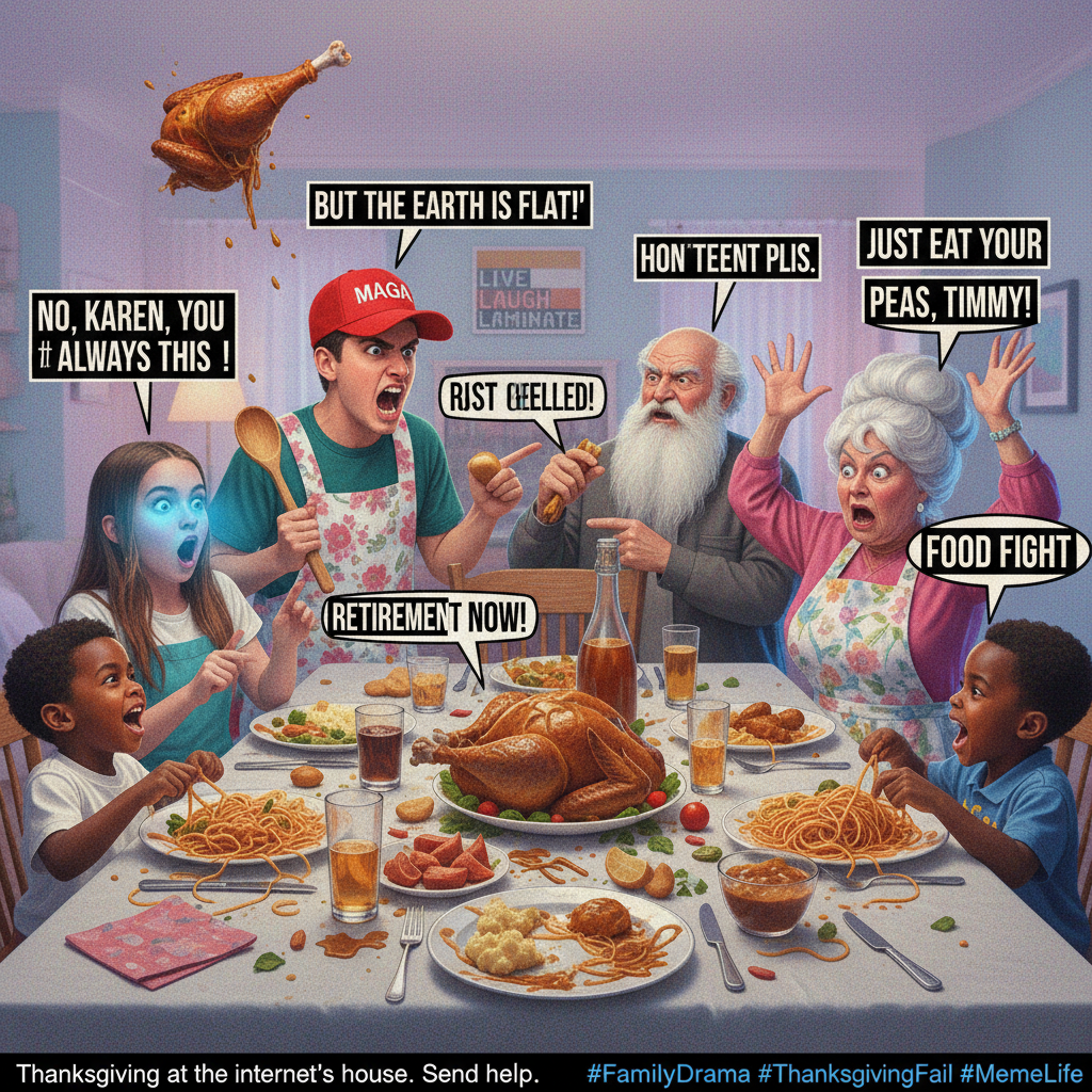 Holiday dinner: where 'pass the salt' turns into a 3-hour debate about geopolitics.