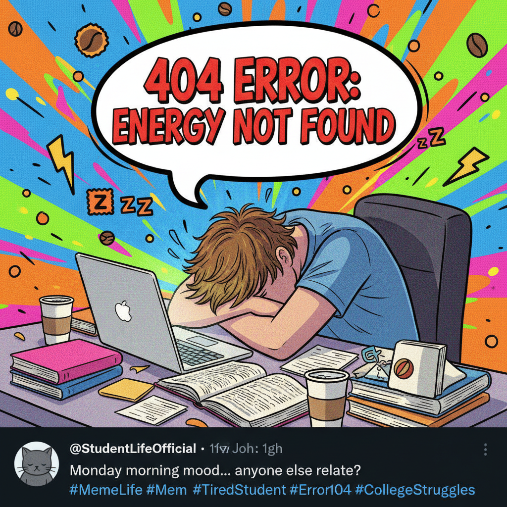 My brain on Monday morning: 'Error 404: Motivation not found.'