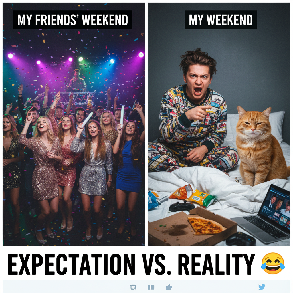 Friday night plans: wild party. Friday night reality: arguing with my cat about bedtime.