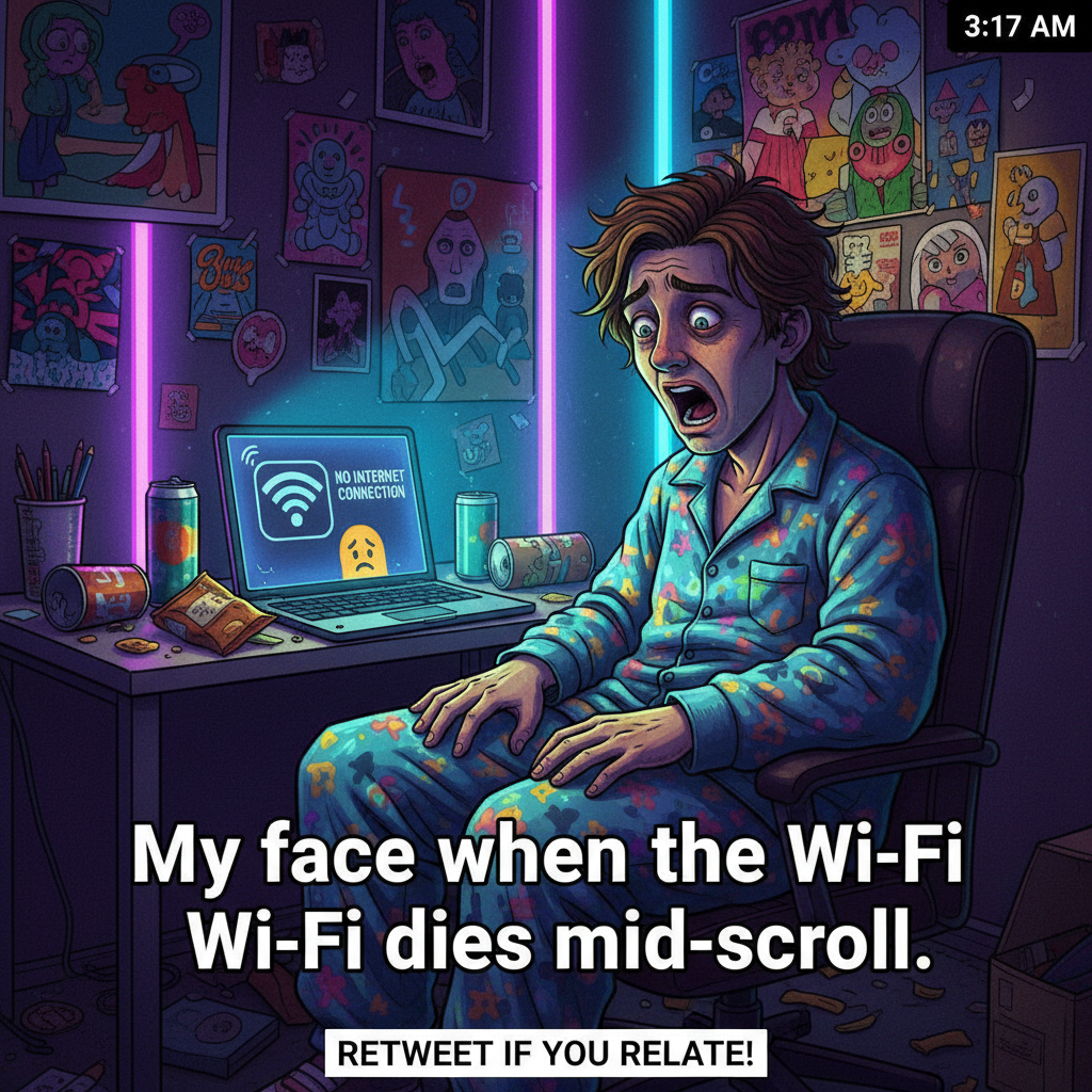 Wifi went out. My brain immediately reverted to dial-up sounds. The horror. 😱