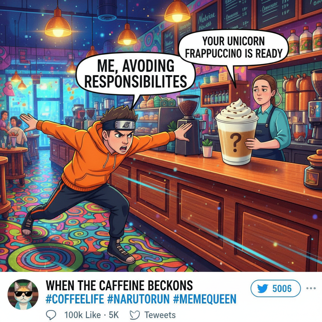 When the barista calls your name & you do the Naruto run to get your coffee. 🏃‍♂️💨