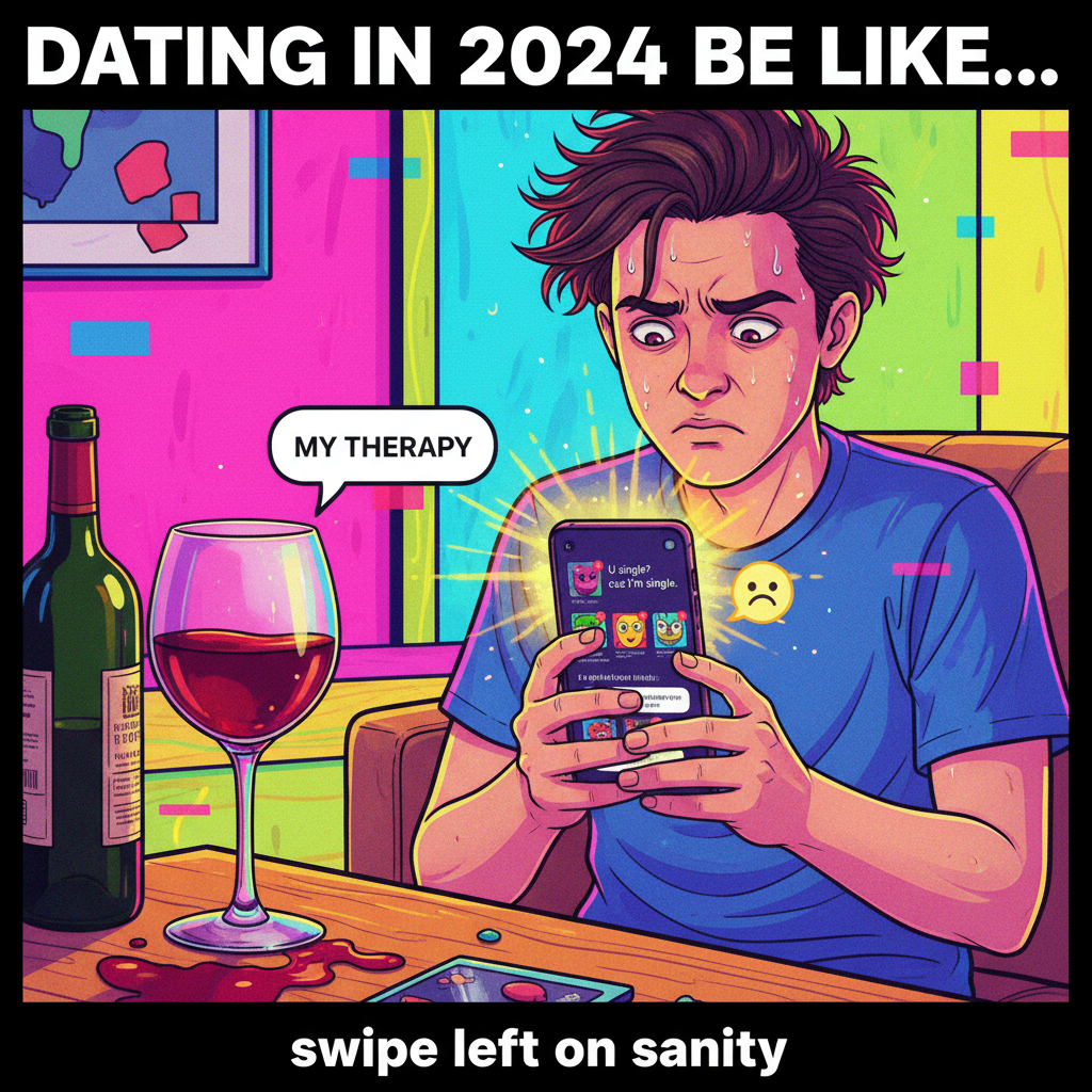 Matched with my ex's cousin. Send help or wine. 🍷