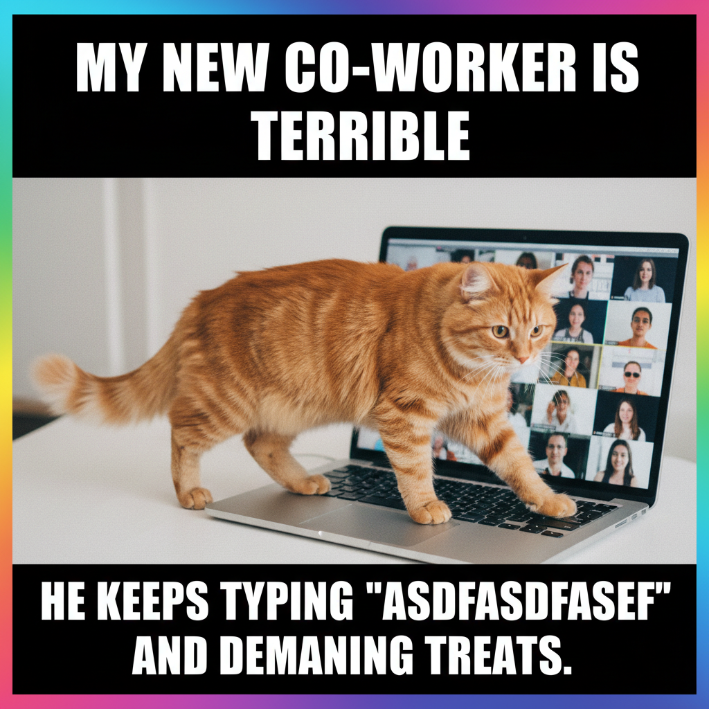 Someone's cat just walked across their keyboard and ended the Zoom meeting. Legend.