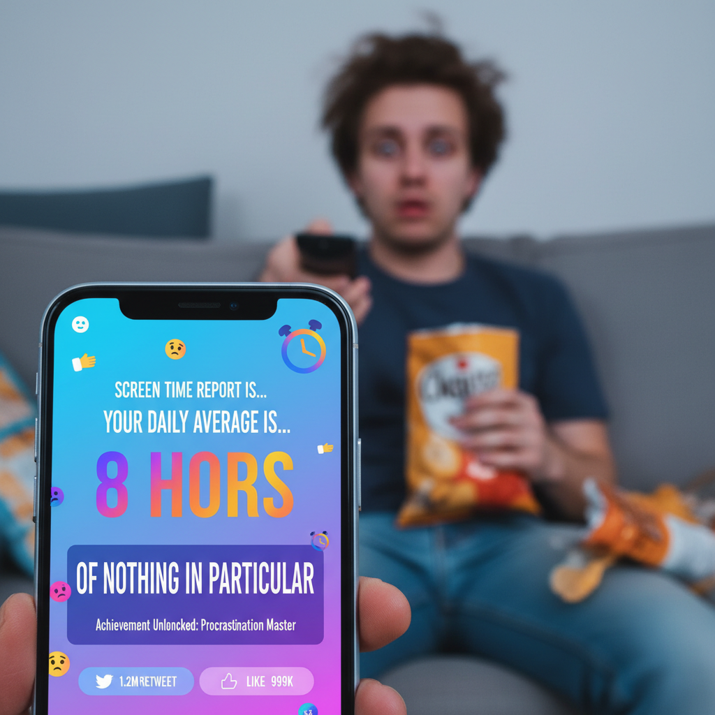 My screen time report: 'You spent 8 hours staring at nothing in particular.'