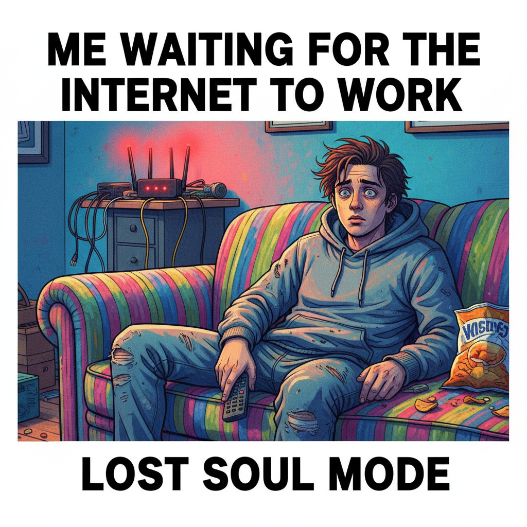 When the WiFi goes down and you remember what boredom feels like.