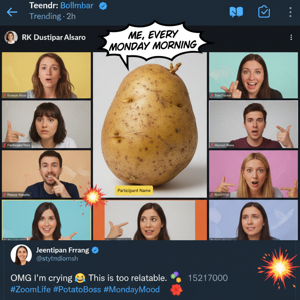 My boss just turned into a potato on Zoom. Best meeting ever.