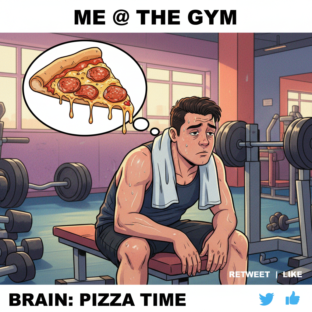 Went to the gym, did one rep, immediately thought about pizza. Progress?