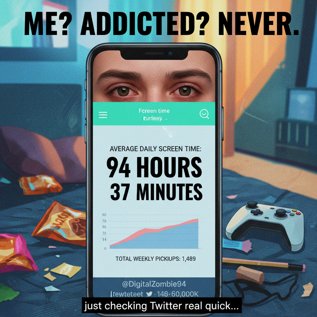 My screen time report is basically a novel. A very unproductive novel. #SocialMediaAddict