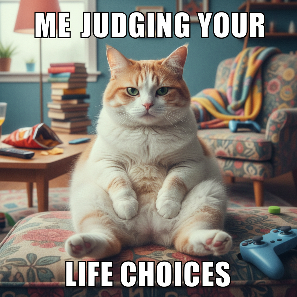My cat judging my life choices like it pays rent