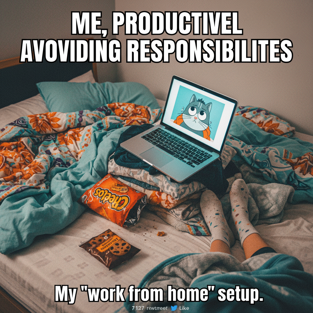 My WFH 'office' is just my bed with a laptop. Send help.