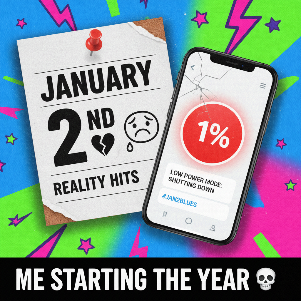 My New Year's resolution lasted longer than my phone battery. Which isn't saying much.