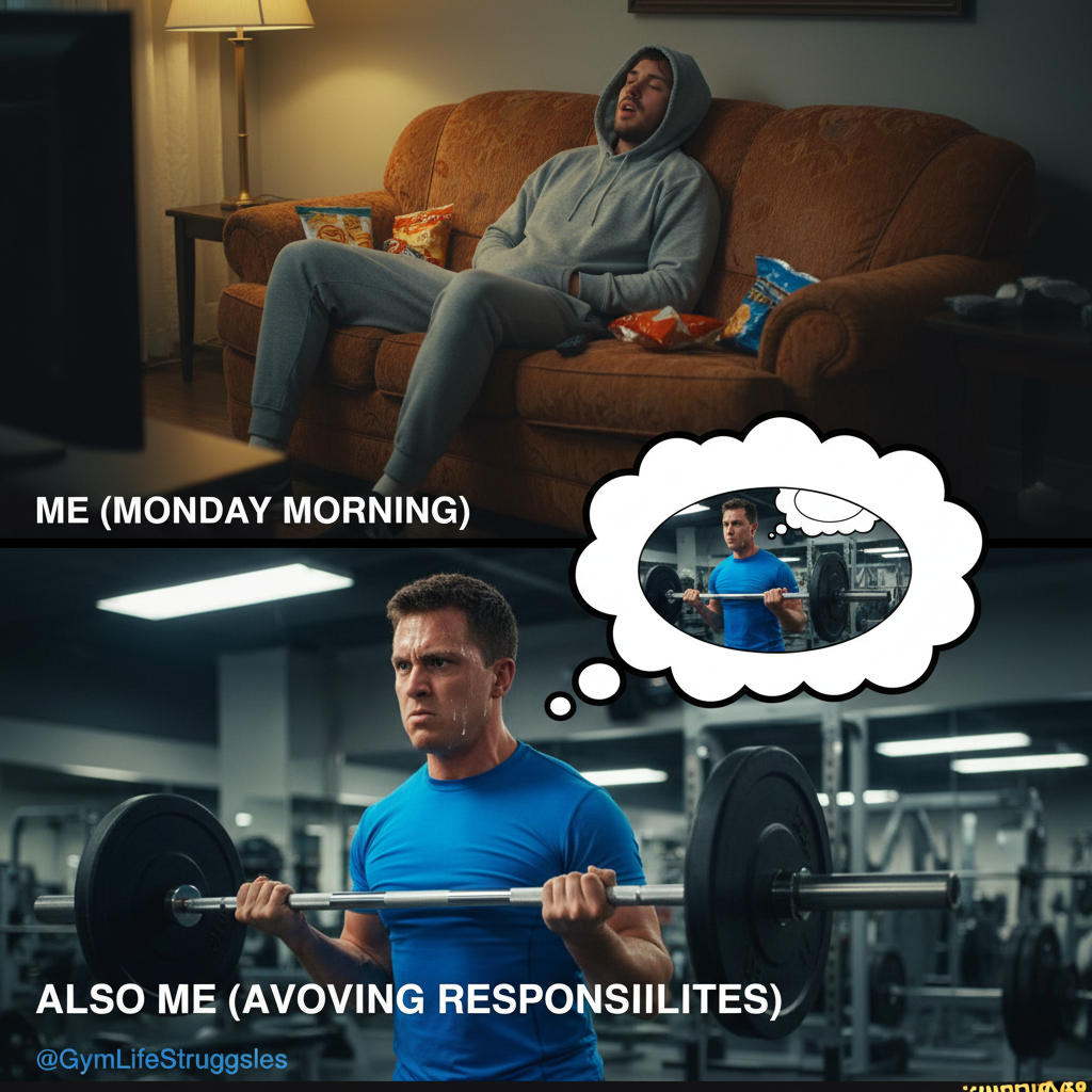 Me at the gym vs. me looking at the gym. Two different people.