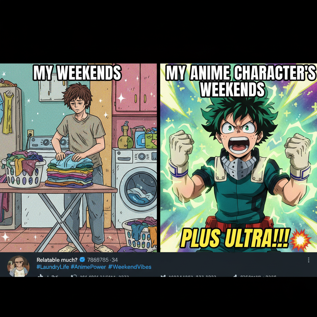 Me trying to adult vs. my inner anime protagonist screaming 'PLUS ULTRA!'