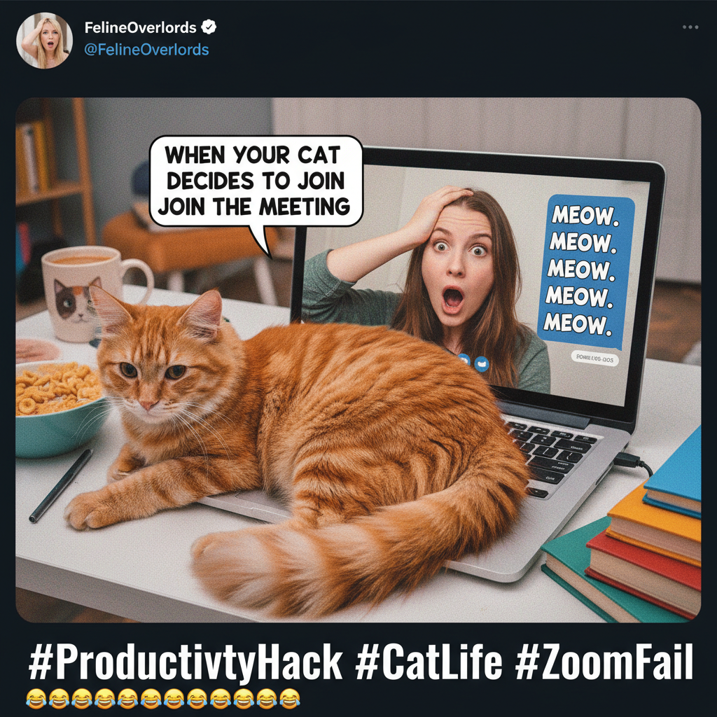 My cat just walked across my keyboard during a Zoom meeting and sent 'MEOW' to the CEO. I'm fired.
