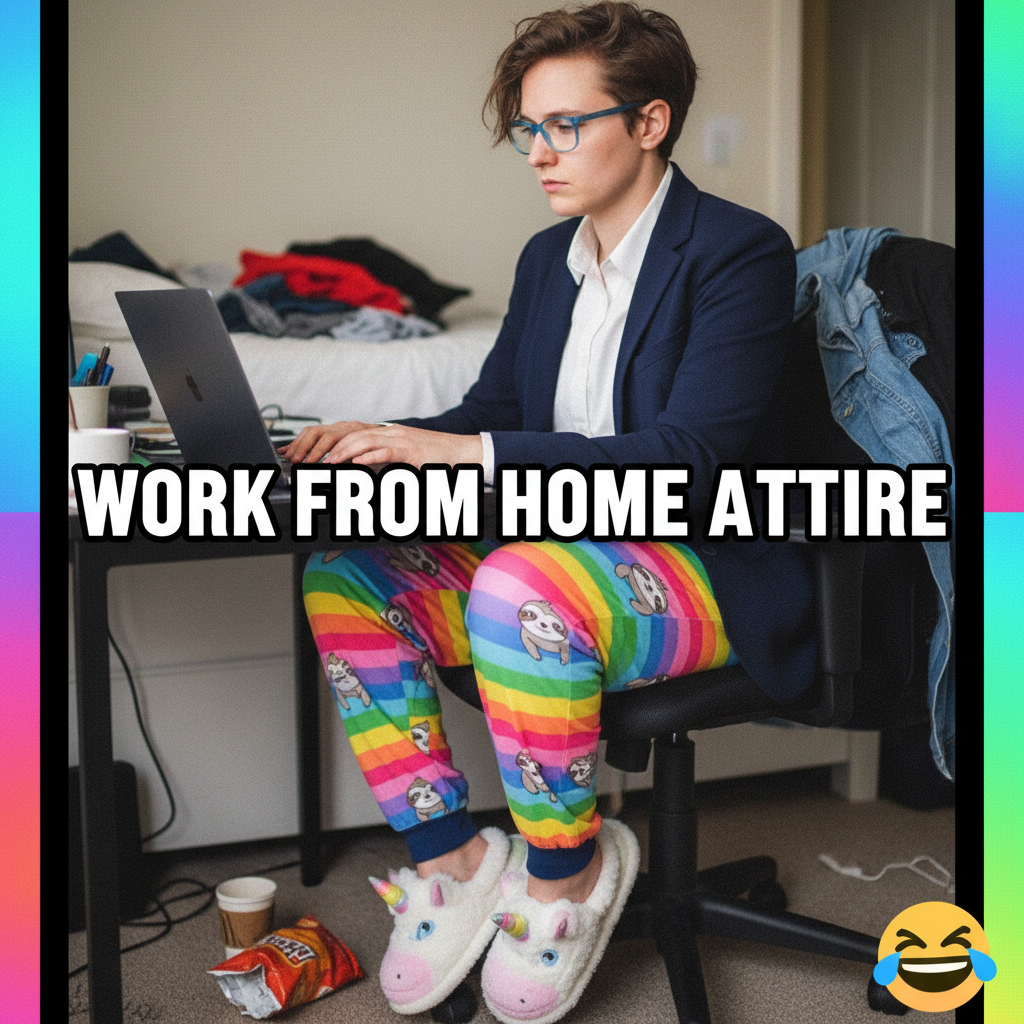 My 'work from home' outfit is 50% pajamas, 50% delusion that I'm productive.