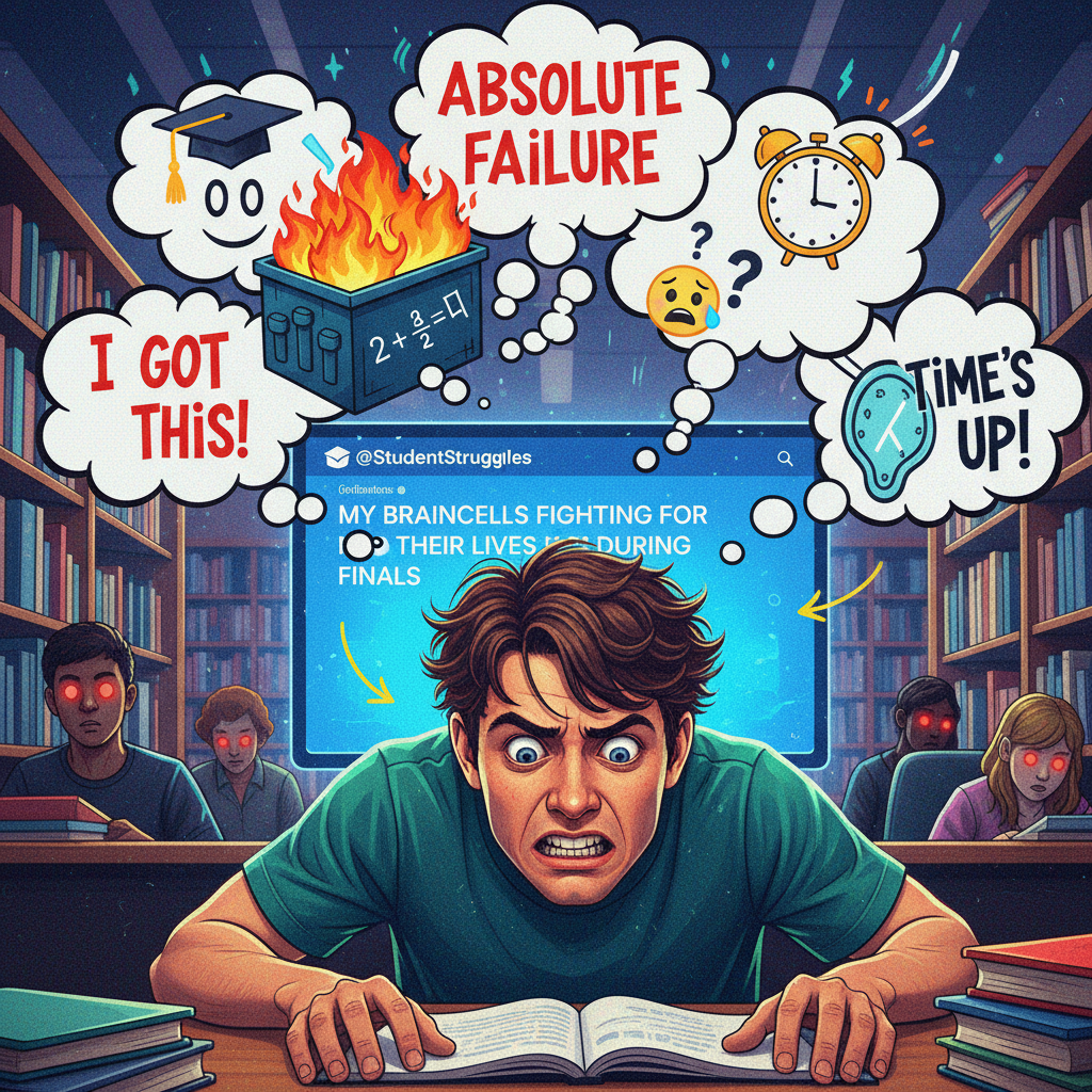 My brain during exams: 'You know this! Wait, no you don't. Is the answer 'C' for 'Chaos'?'