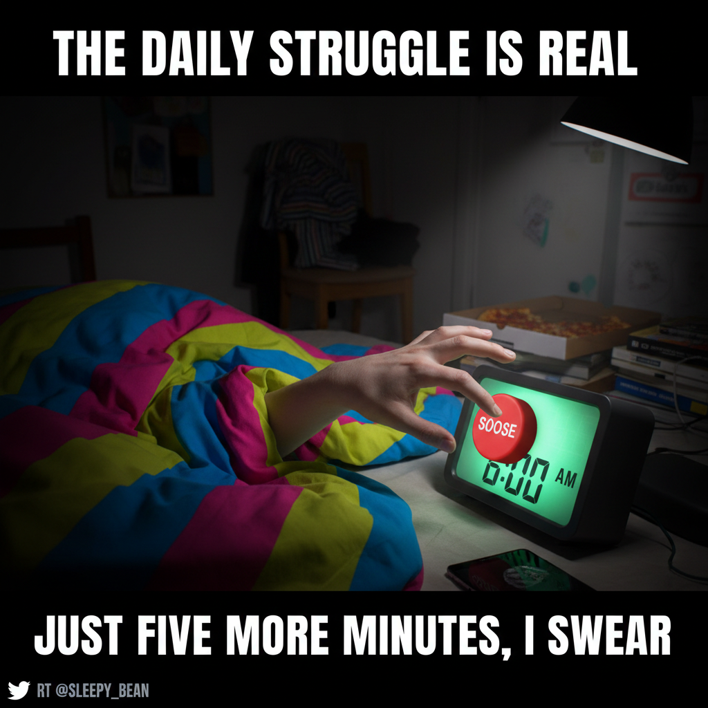 My bed and I have a toxic relationship. Every Monday it tries to keep me hostage.