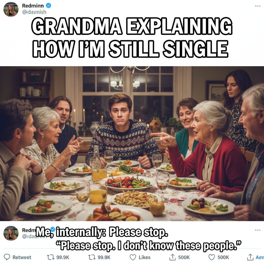 Aunt Carol just asked if I'm 'still single.' The holiday season is truly upon us.