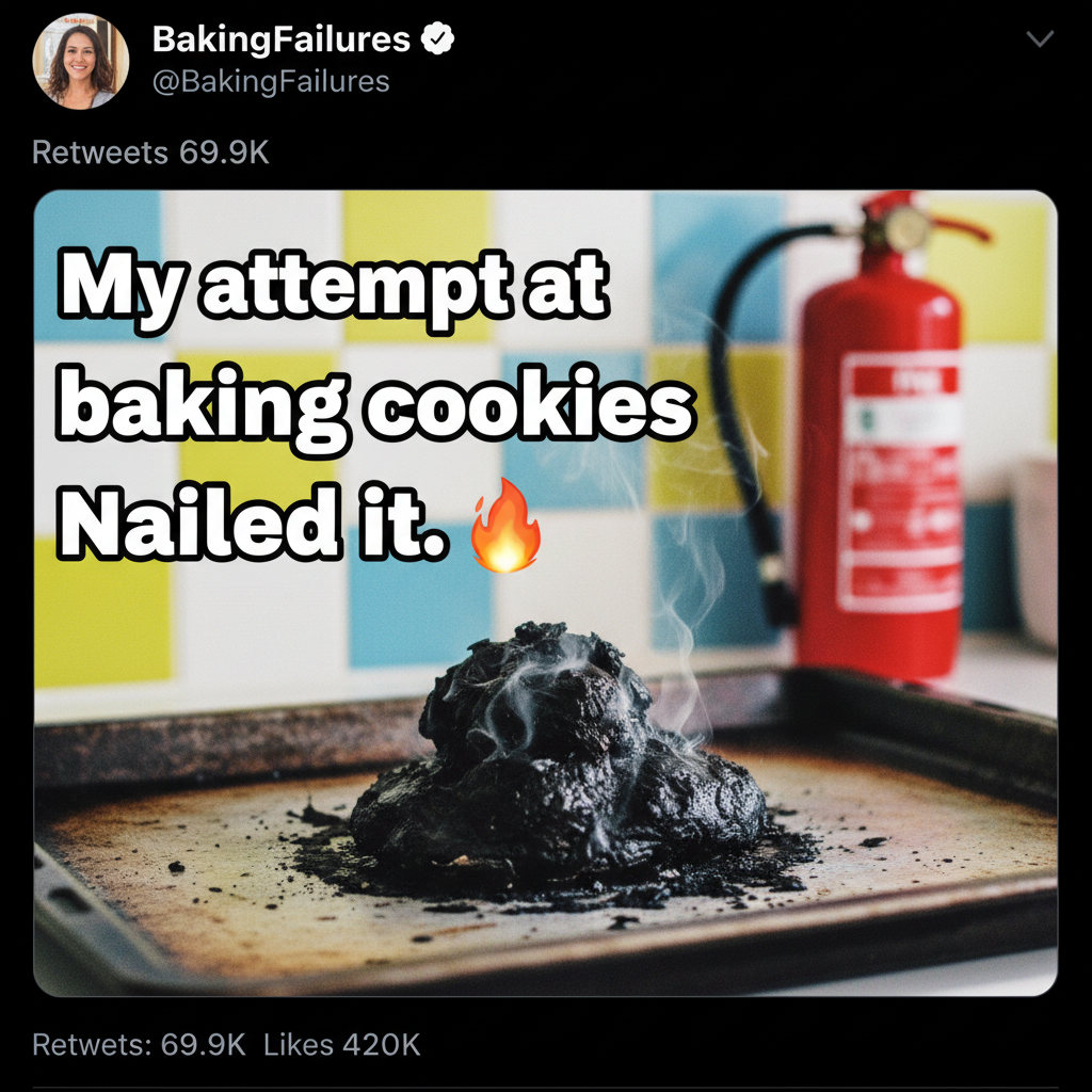 Tried to bake bread, ended up with a charcoal briquette. My kitchen is now a crime scene.