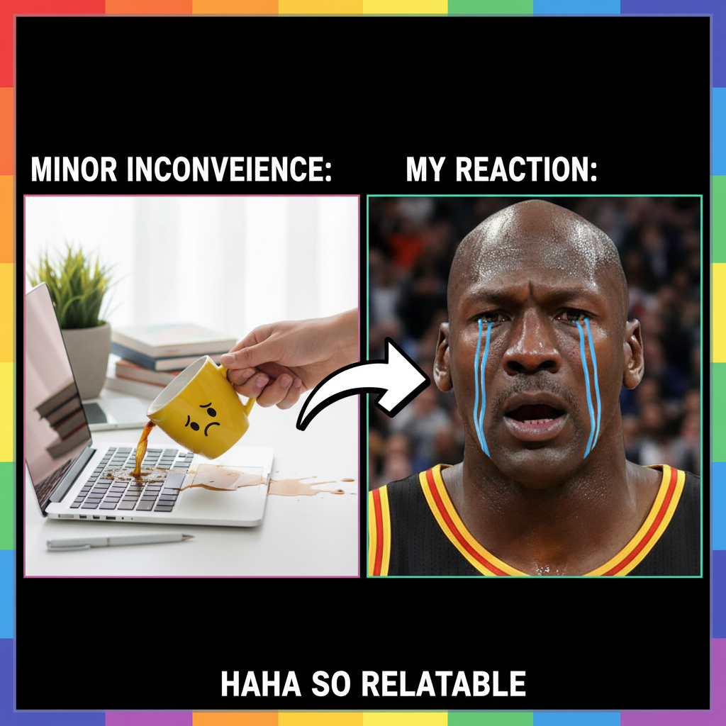 Me reacting to literally any minor inconvenience: *inserts crying Michael Jordan meme*