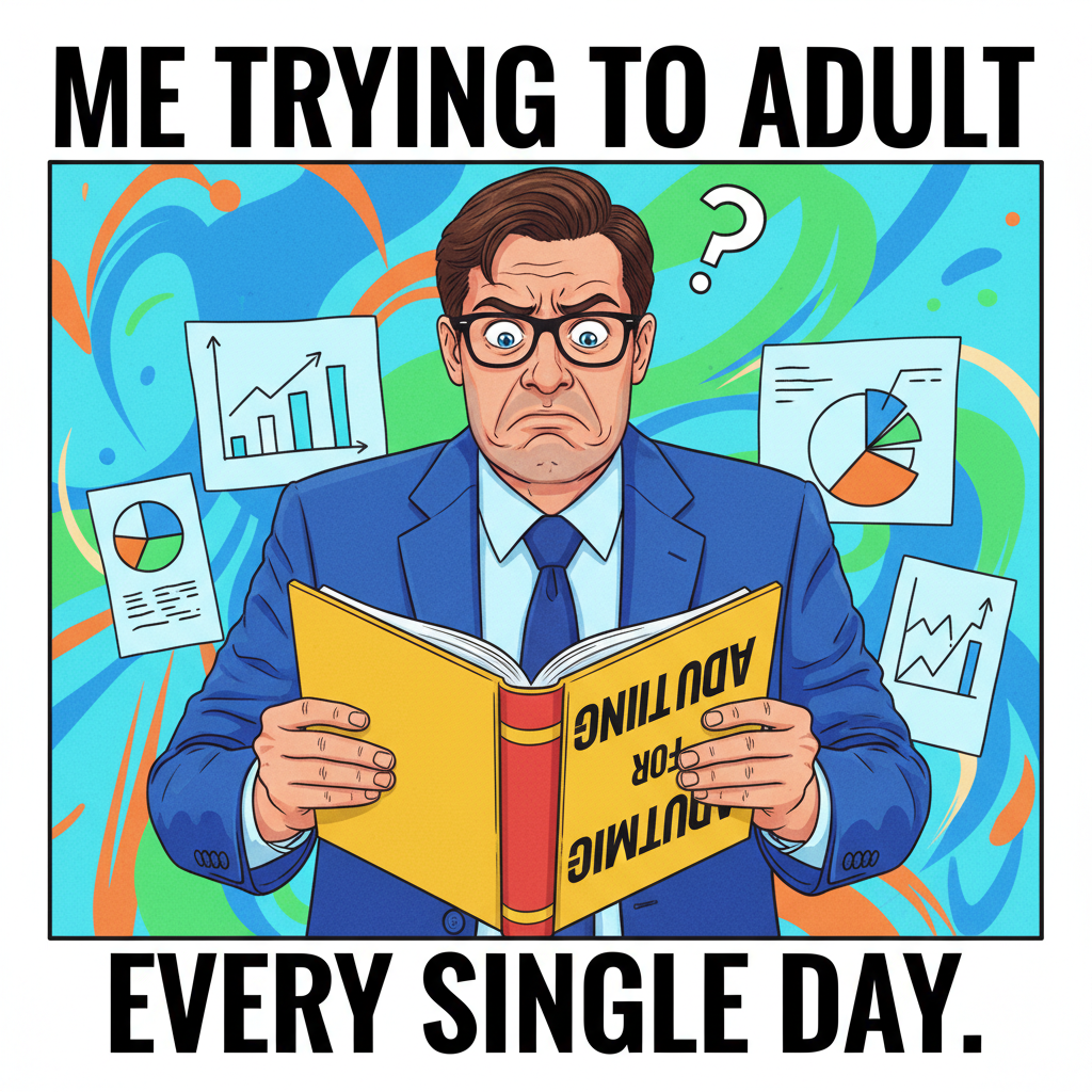 Just realized 'adulting' means pretending to know what you're doing 24/7.