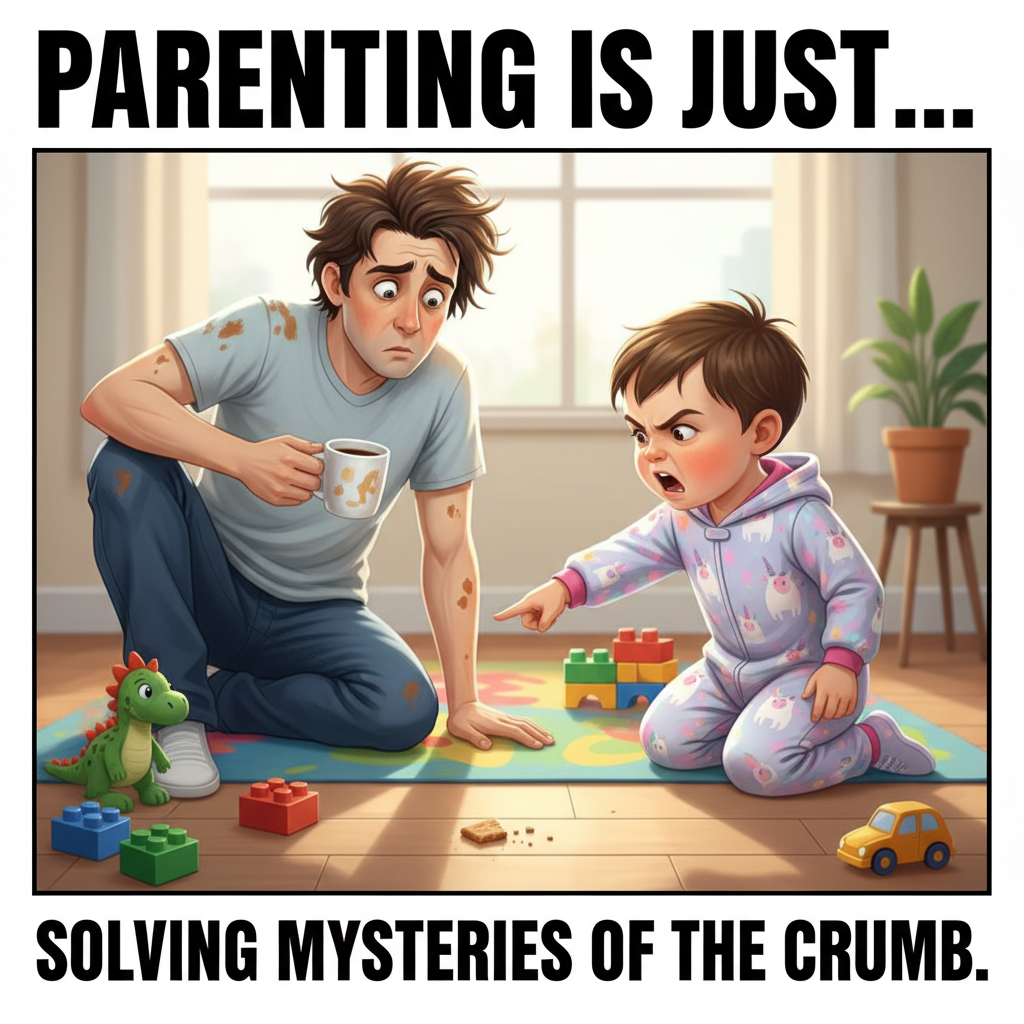 My toddler just explained quantum physics using a cracker. Send help. #Parenting