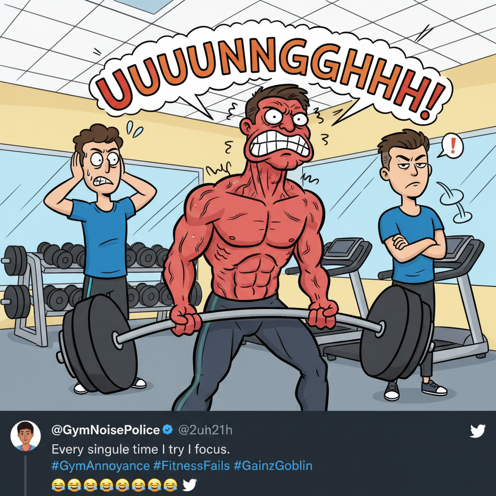 That one person at the gym who grunts louder than the weights themselves. Sir, this is a LIFT, not a concert.