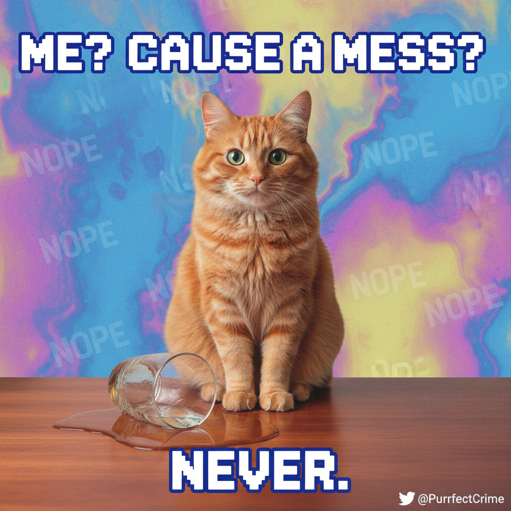 My cat just knocked my water glass over, stared me in the eye, and walked away. The audacity. #PetLife
