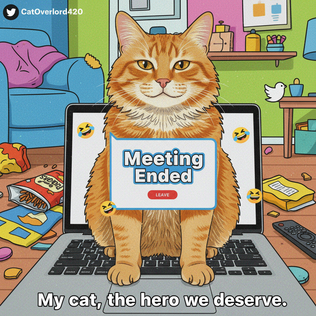 My cat just walked across my keyboard, shared my screen, and ended the Zoom meeting. I'm fired.