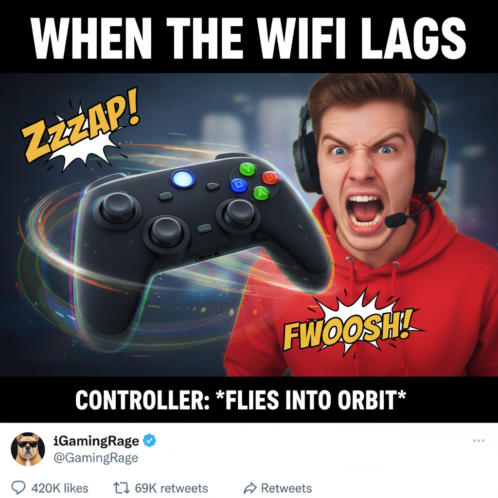 My controller just flew across the room. It wasn't my fault, the game cheated. #GamingRage