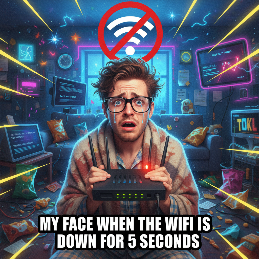 The moment the WiFi goes down: My entire personality collapses. Send help. 💀