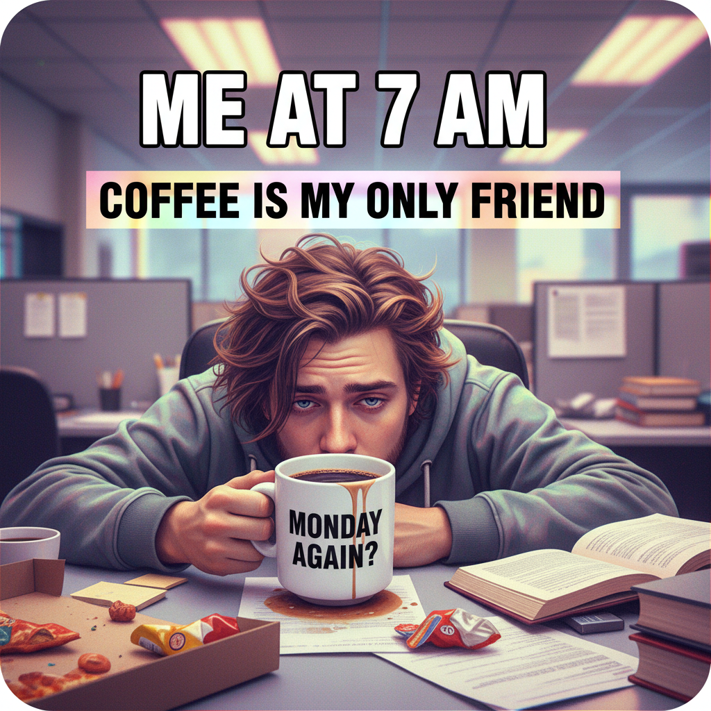 My Monday morning mood is 50% coffee, 50% existential dread.