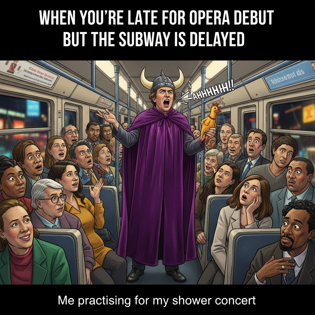 Someone on my train just started a full-blown opera. This isn't a commute, it's a concert. #PublicTransport