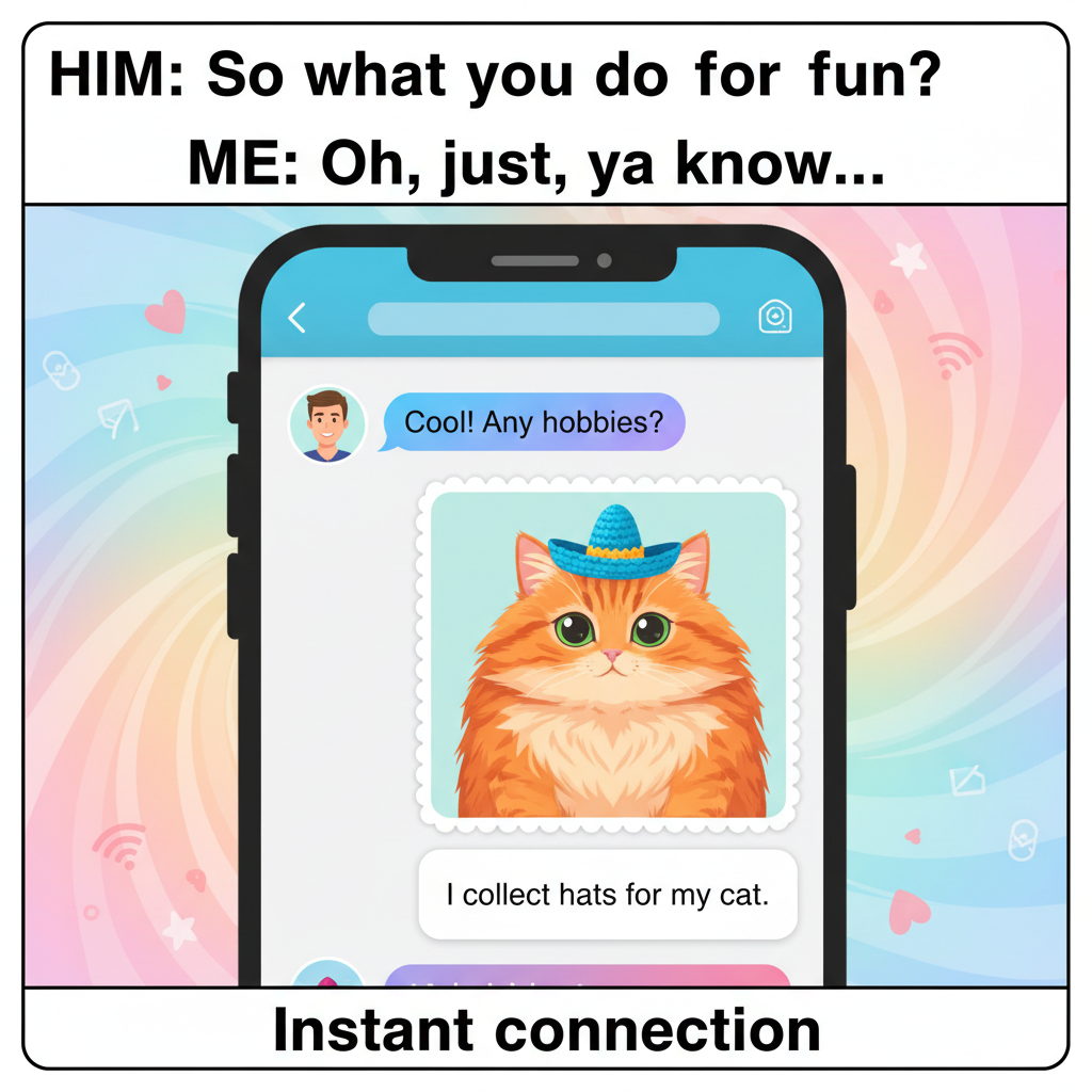 My dating app match just sent me a picture of their cat wearing a tiny hat. I'm in love. #DatingApps