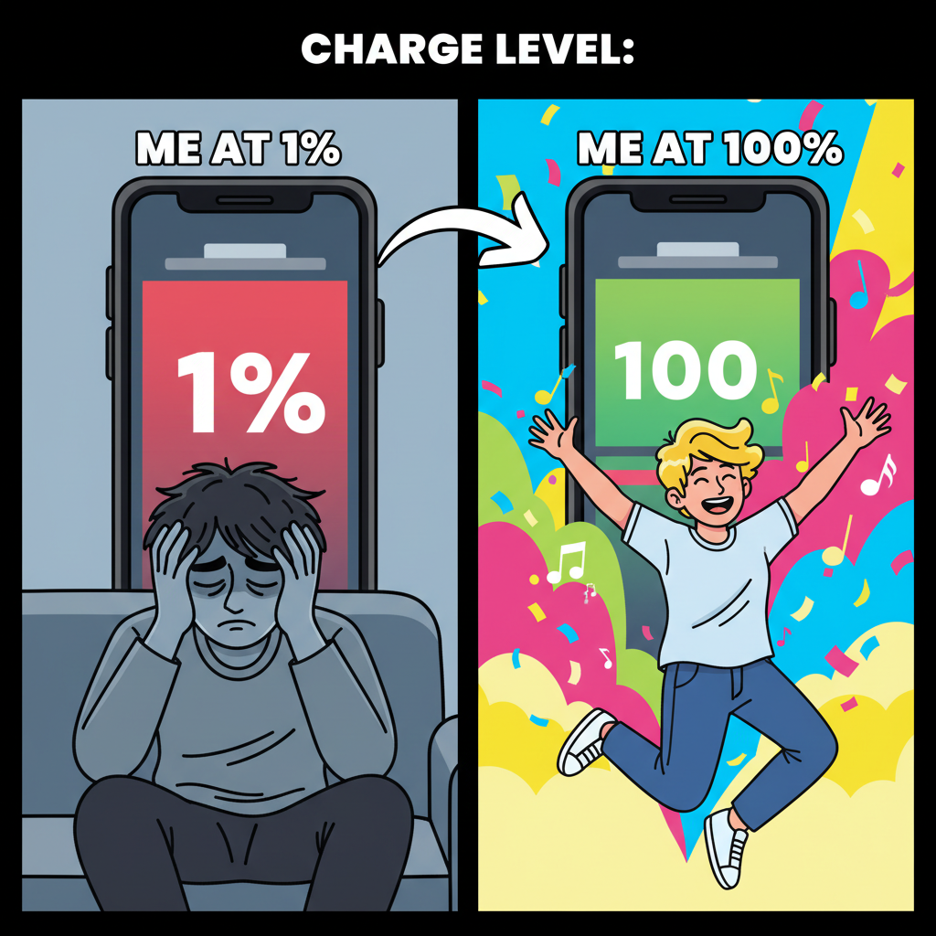 My social battery after 2 hours vs my extrovert friend after 2 days. Send help.