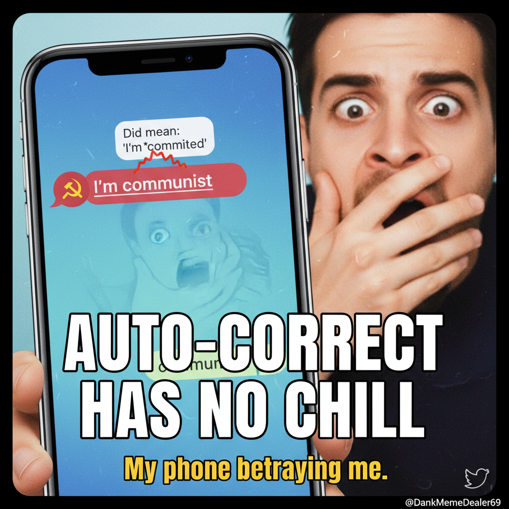 Autocorrect just changed 'I'm coming' to 'I'm communist.' My boss is gonna love this.