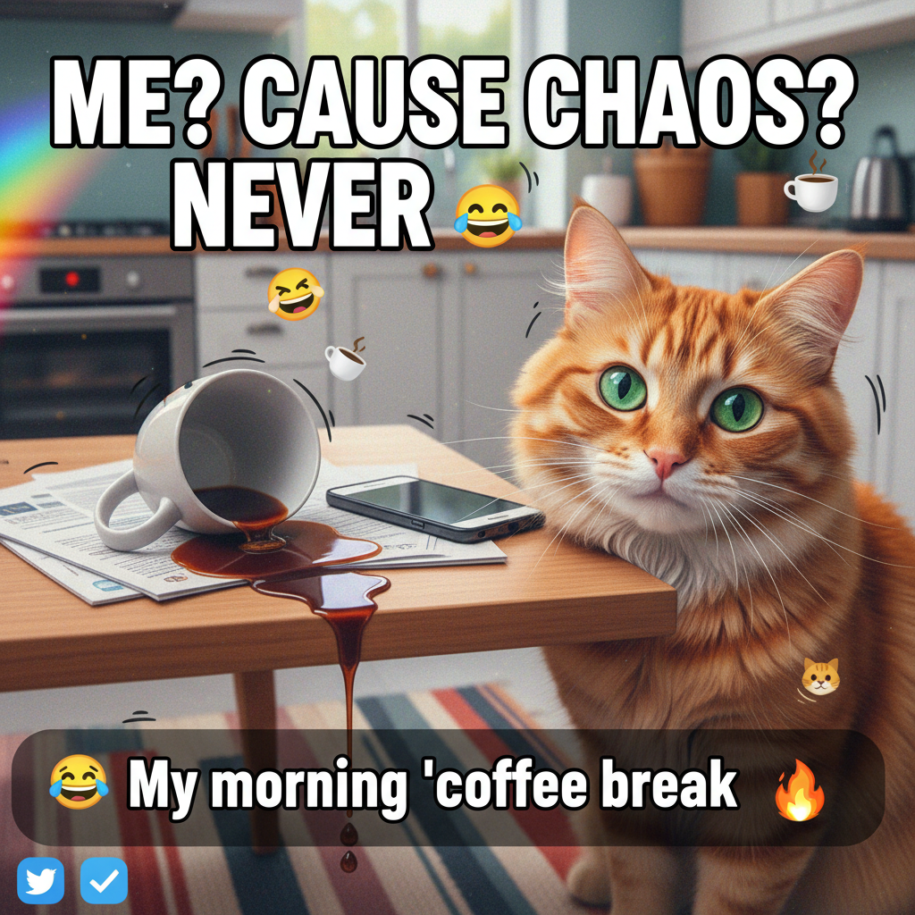 My cat just stared at me while knocking my coffee over. The audacity. I still love him tho.