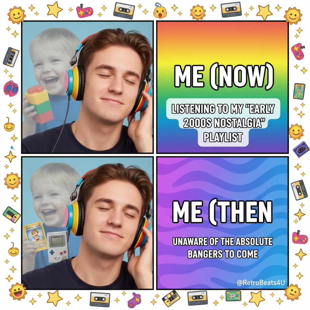 Hearing that one song from your childhood and suddenly you're 8 again, no bills, no worries.