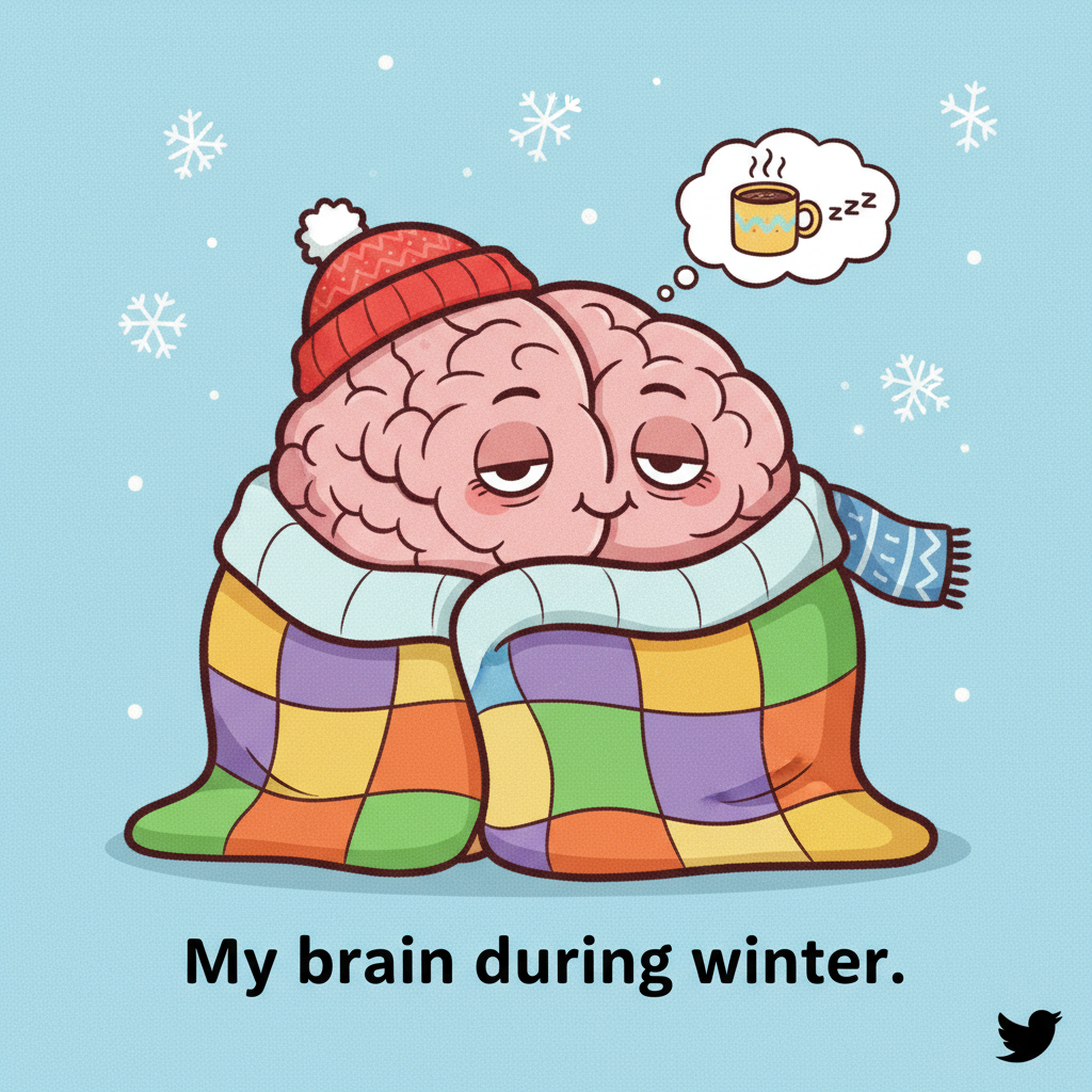 My brain cells during winter: 'Hibernate? Yes. Function? No.' #SeasonalDepression