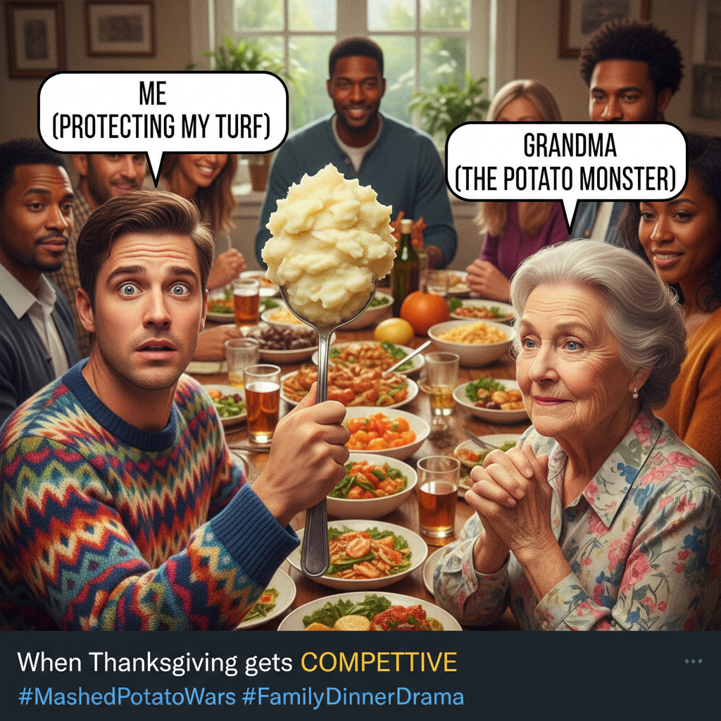 Aunt Carol just asked if I'm 'still single'. Pass the mashed potatoes, I need a shield. 🛡️