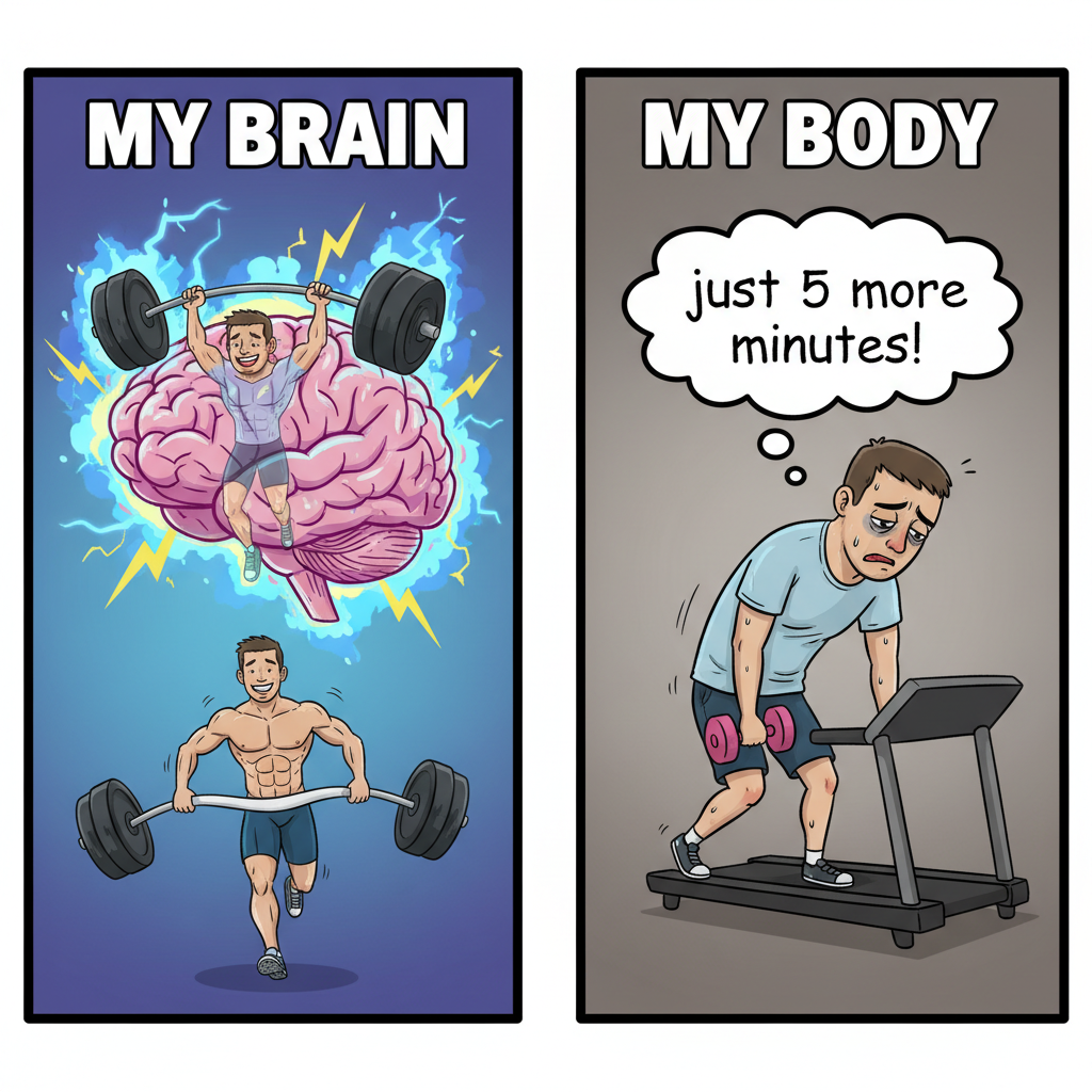 My brain on Friday vs. my body trying to hit the gym after work