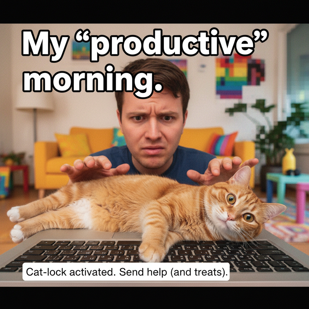 Trying to work from home with a cat demanding attention is my new full-time job. 🐾