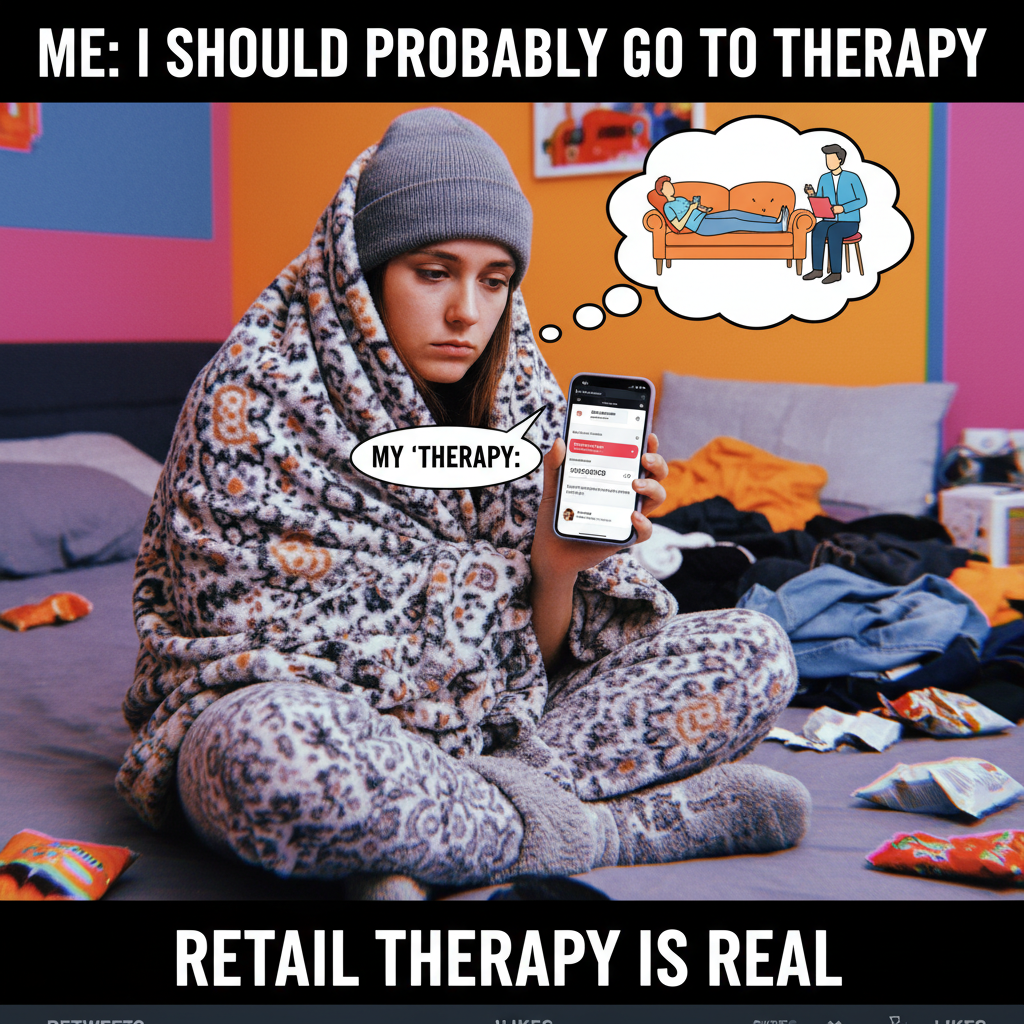 My therapist says 'seasonal depression is real.' My bank account says 'retail therapy is also real.' 💸