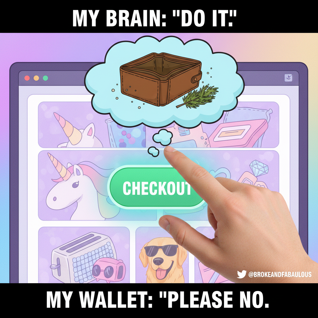 Online shopping: Adds to cart. Sees total. Closes tab. Repeats daily.