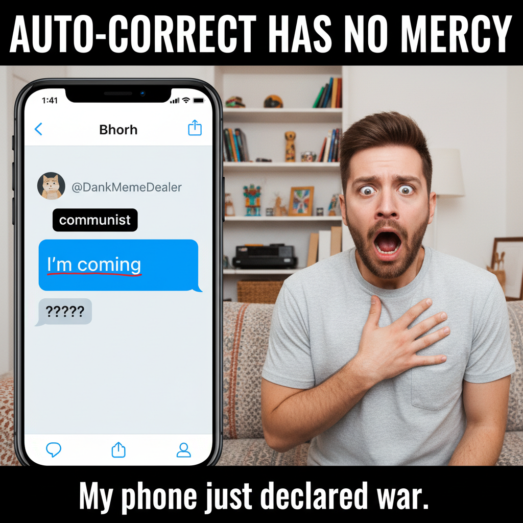 Autocorrect just changed 'I'm coming' to 'I'm communist.' My boss is gonna love this.