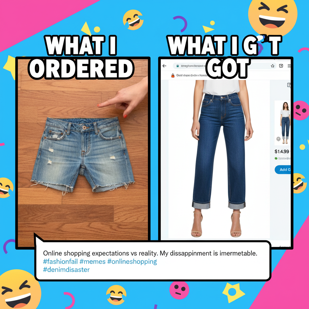 Bought 'designer' jeans online, got denim capris for a toddler. My disappointment is immeasurable.