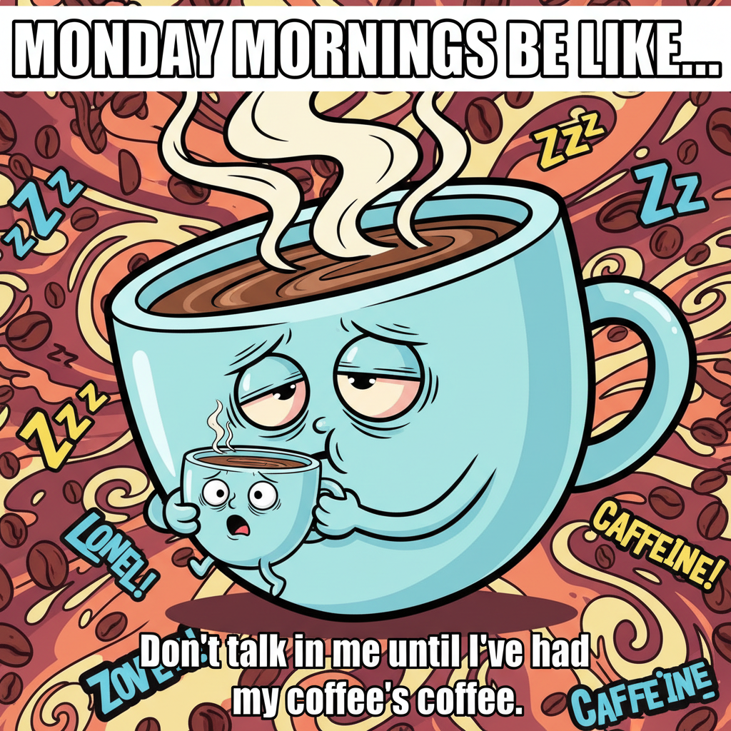 Monday morning: My coffee needs a coffee.