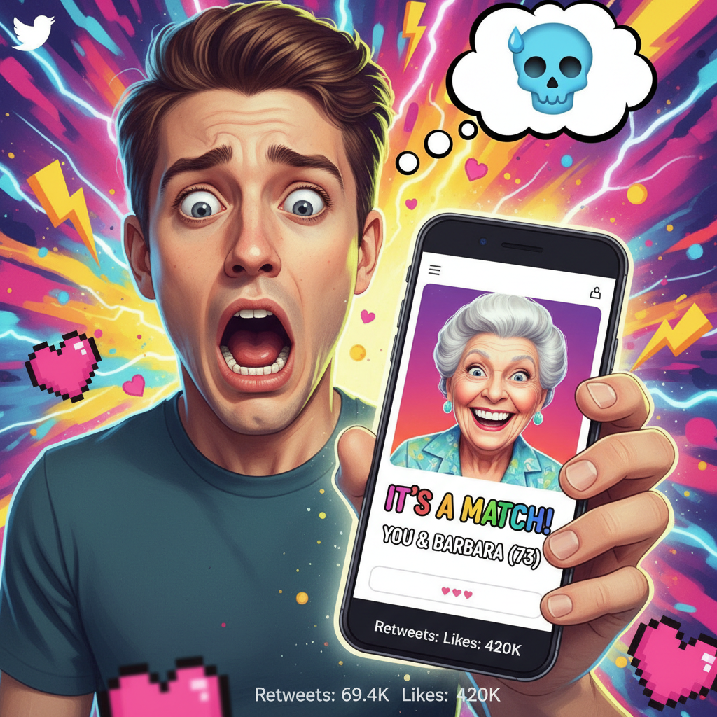 Matched with my ex's mom. Send help. Or wine. Both are fine.