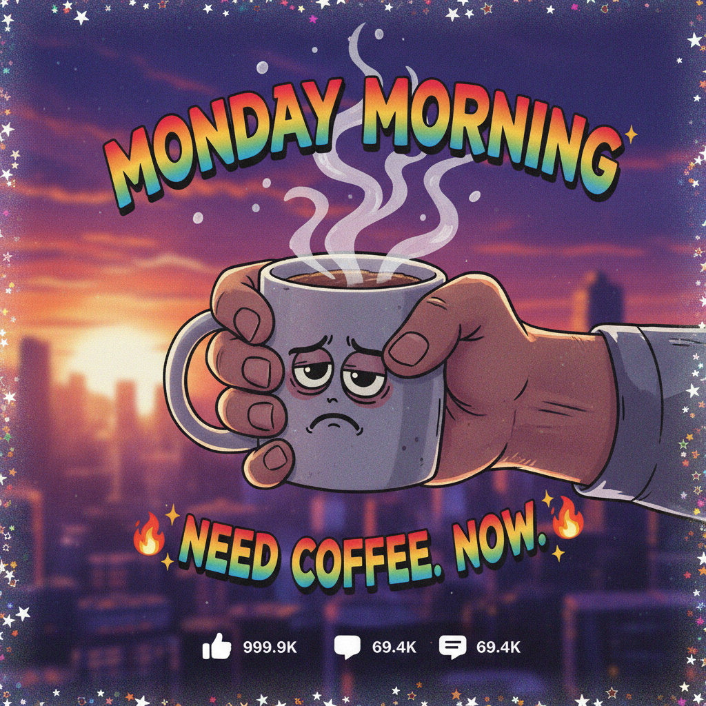 My blood type is coffee. My personality type is 'don't talk to me before my first cup'.